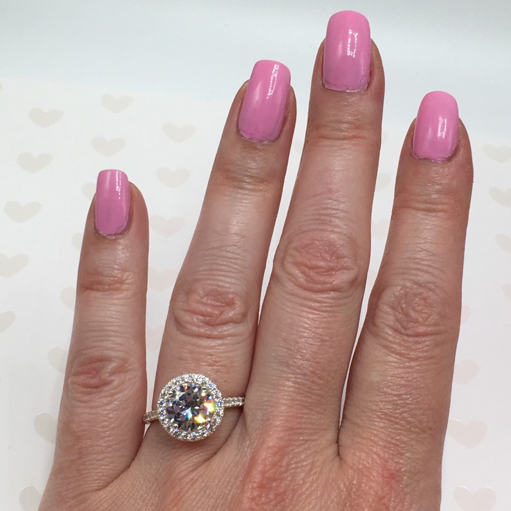 14k white gold engagement wedding engagement ring - Picture 3 of 8